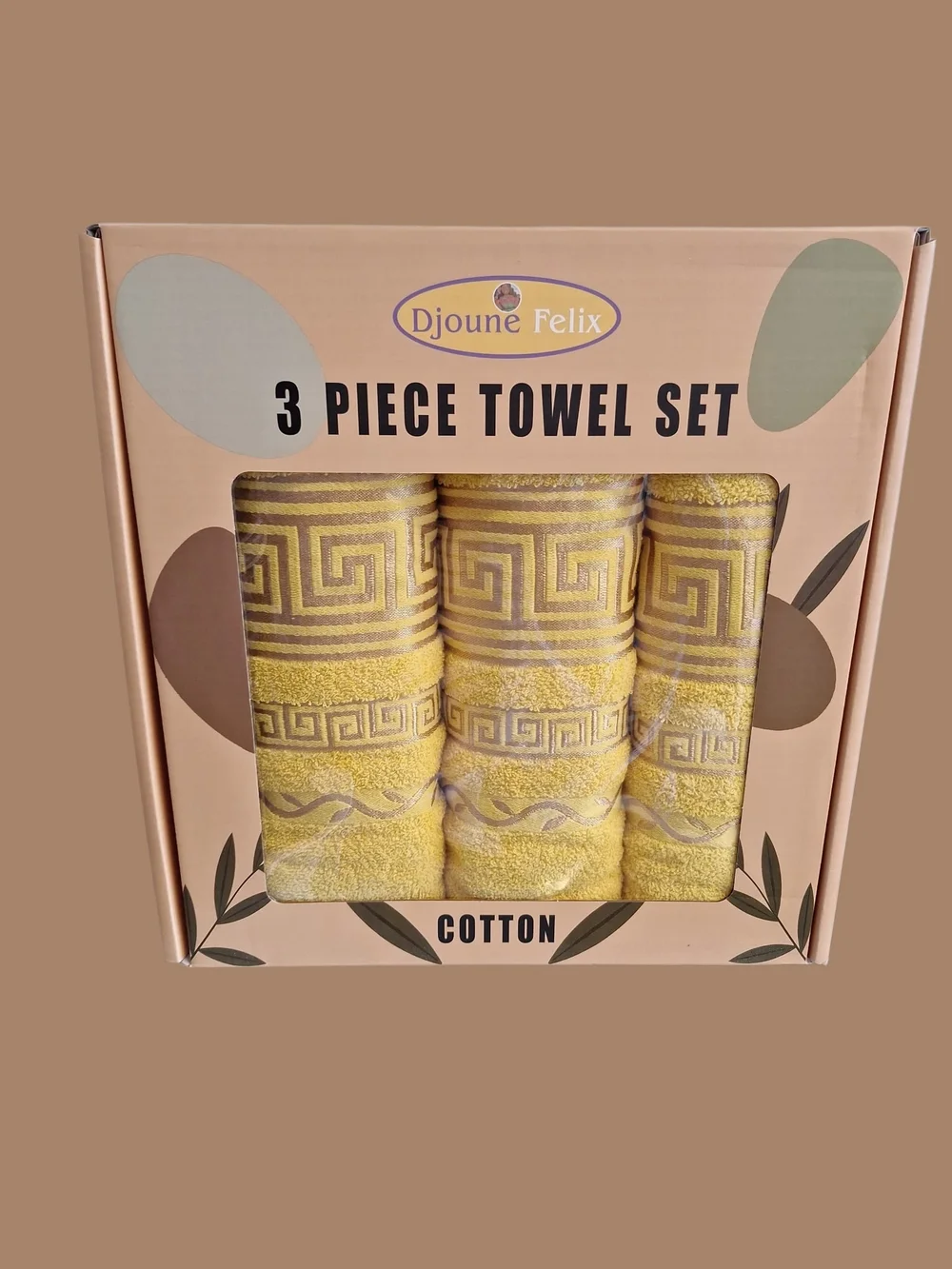 Yellow Cotton 3-Piece Towel Set